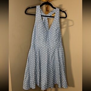 City Studio Day Blue Polka Dot Halter Dress w/ Bow